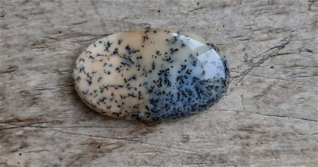 Cabochon opal dendritic, 43x26 mm