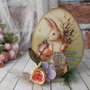 Decoratiune din lemn, in forma de ou,,  cadou pentru Paste