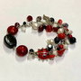 BRATARA~HAPPY LADYBUG~perle cultura,murano,Millefiori,cipsuri coral,howlit,accesorii argintate