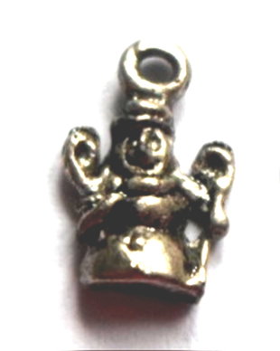 Charm metalic clovn argintiu