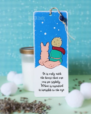 Semn de carte Micul Print pictat manual personalizat cu mesaj