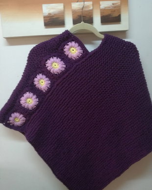 Poncho visiniu