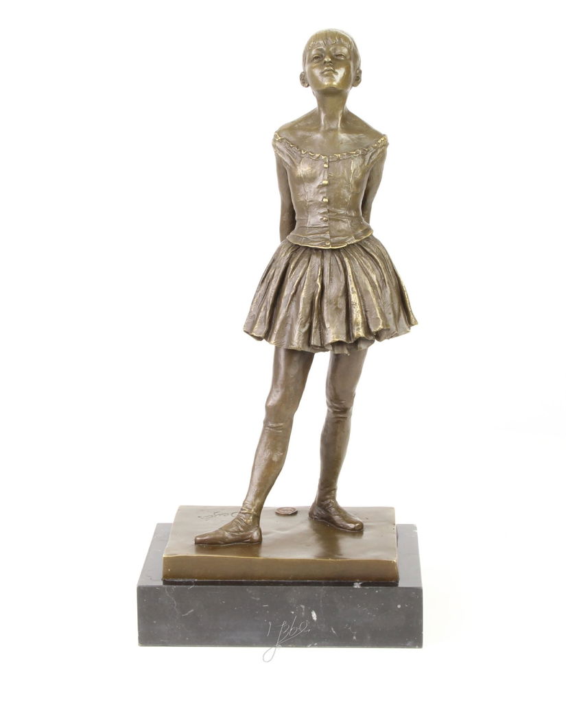 Dansatoare - statueta din bronz pictat pe soclu din marmura