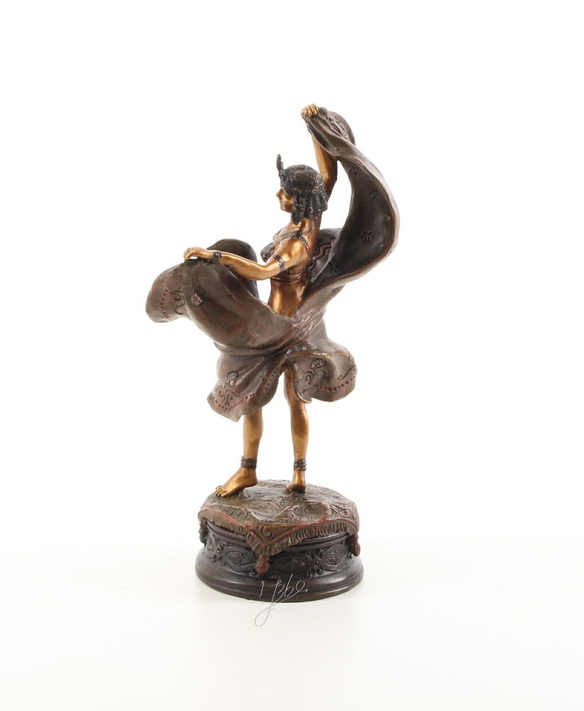 Dansatoare - statueta din bronz pictat pe soclu din marmura