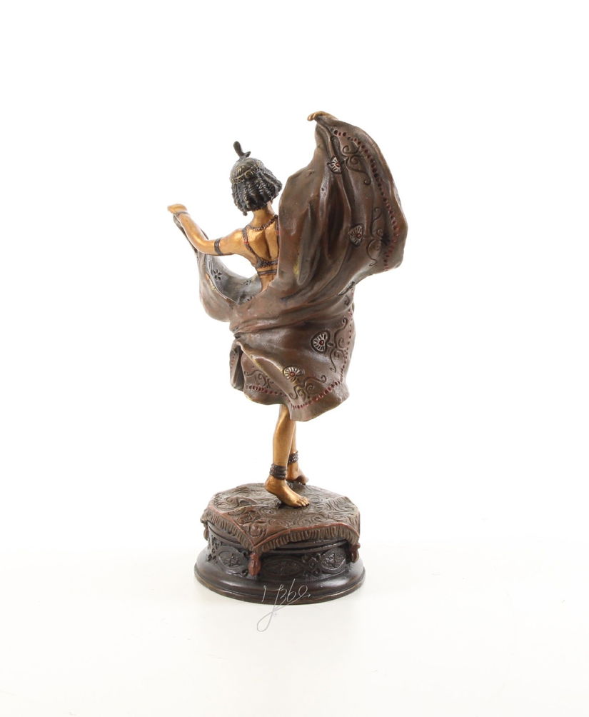 Dansatoare - statueta din bronz pictat pe soclu din marmura
