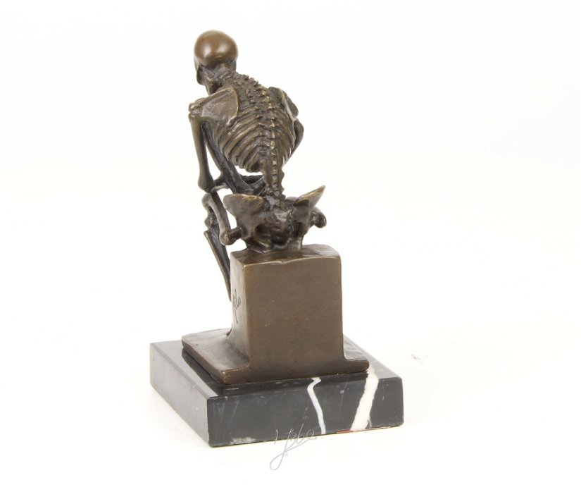 Skeleton - statueta din bronz pe soclu din marmura