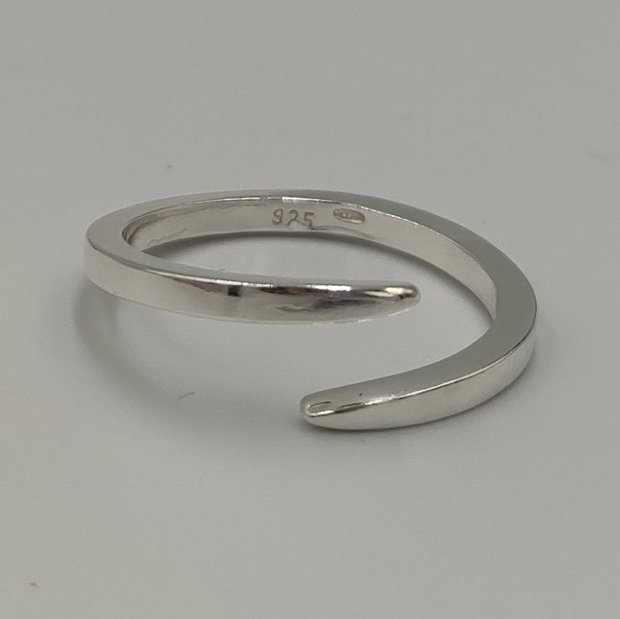 Inel reglabil minimalist, argint 925