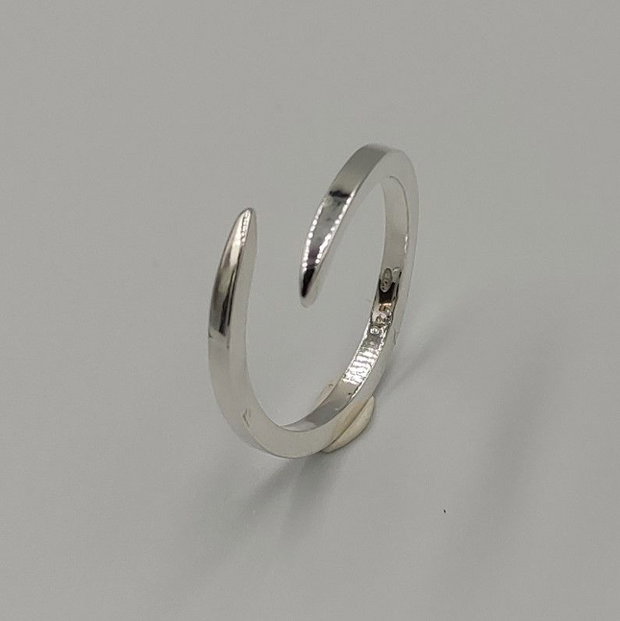 Inel reglabil minimalist, argint 925