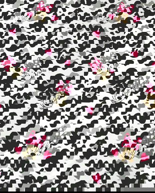 !imediat!Jerse buclat (french terry) - de la 50x90cm - elastic, Minnie Mouse, Animal Print, cod B2