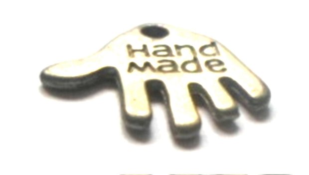 Charm metalic manuta HAND MADE argintiu