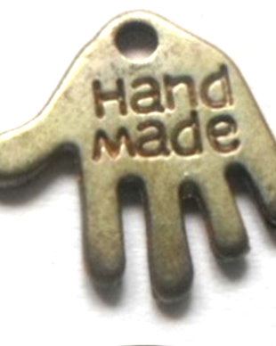 Charm metalic manuta HAND MADE argintiu
