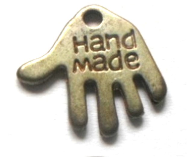 Charm metalic manuta HAND MADE argintiu