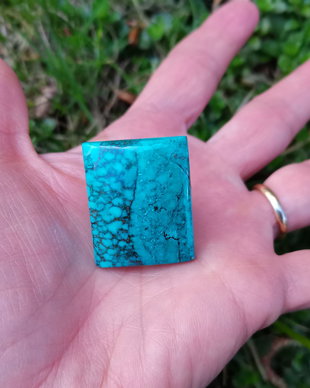 Inel Magnezit si Argint 925 - IN1034 - Inel albastru reglabil, inel patrat, inel pietre semipretioase, inel piatra mare, cadou aniversare, cadou Craciun, cadou 8 martie, cadou sotie, cristaloterapie, cristale vindecatoare