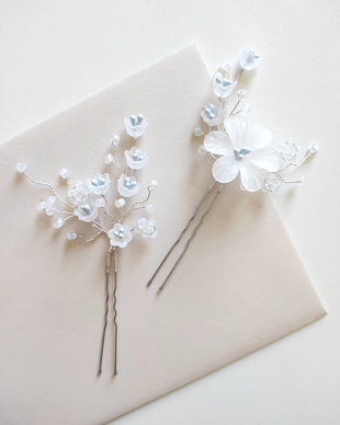 "Carolina Blue" - Set agrafe de par