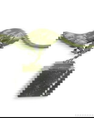 Puma - statueta din bronz pe soclu din marmura