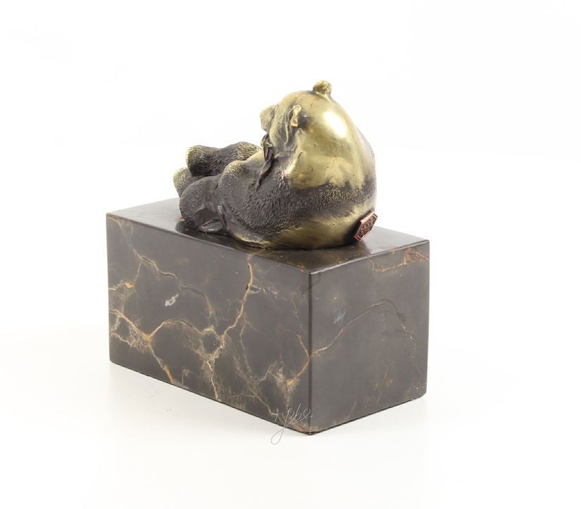 Ursul Panda - statueta din bronz pe soclu din marmura