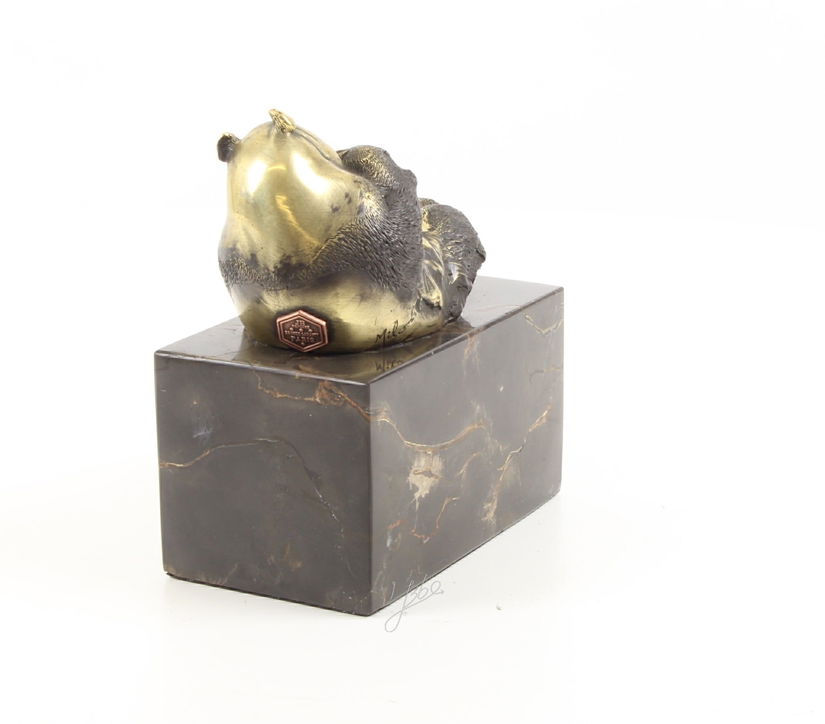 Ursul Panda - statueta din bronz pe soclu din marmura