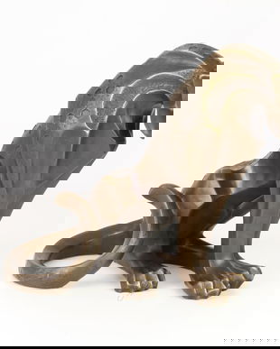 Jaguar stilizat  - statueta moderna din bronz