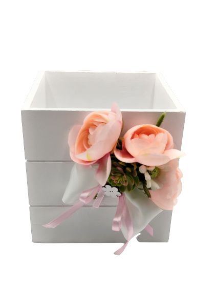 Cutie decorativa trandafiri roz pal - 2719