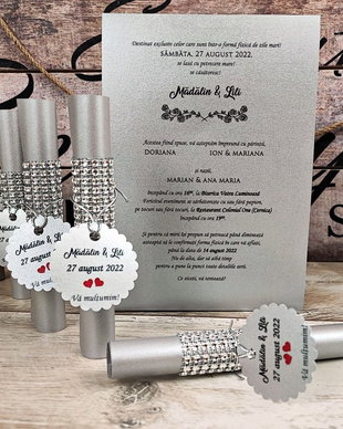 Invitatie pergament - Silver Style