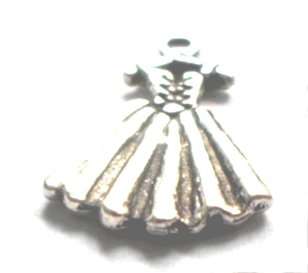 Charm metalic rochita argintiu