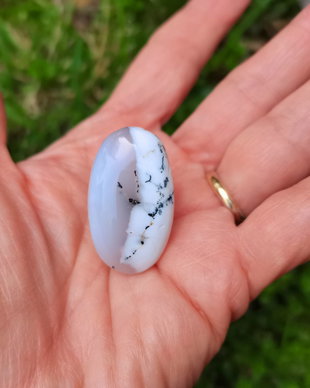 Inel Opal dendritic si Argint 925 - IN1035 - Inel alb, inel pietre semipretioase, cristale vindecatoare, cristaloterapie, inel statement reglabil, inel mireasa