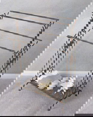 Suport prosoape din fier forjat antik brown