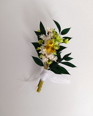 Cocarde nuntă-flori naturale uscate, 8 cm