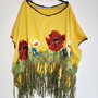 Bluza/Poncho cu flori de vara impaslite