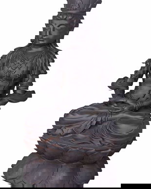 Statueta neagra mare cu Buddha