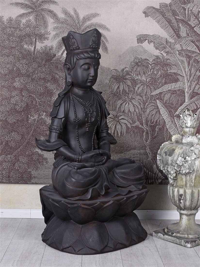 Statueta neagra mare cu Buddha