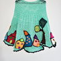 Poncho crosetat si casute impaslite