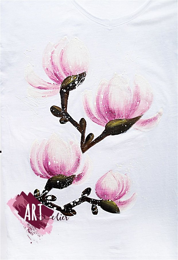 Tricou pictat manual, Sweet Magnolia