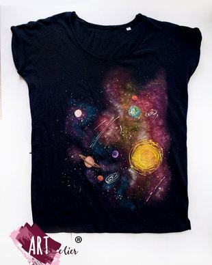 Tricou pictat manual, Galaxy Vibe