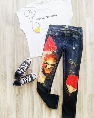 Jeansi UPcycled ARTistic - colectia Freedom, Quiet Sunset