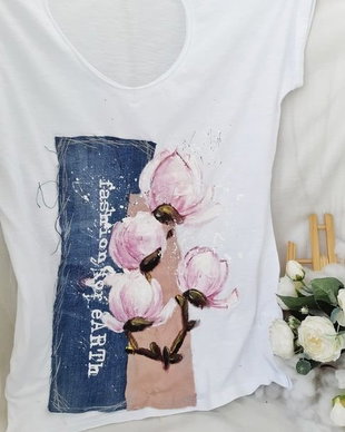 Tricou UPcycled ARTistic, Sweet Magnolia -- La Comanda