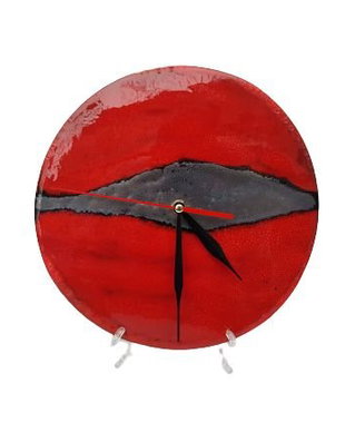 Ceas de perete din ceramica handmade. Angelic Red