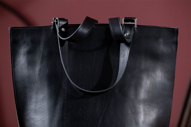 Geanta Piele Black Pearl Leather Bag