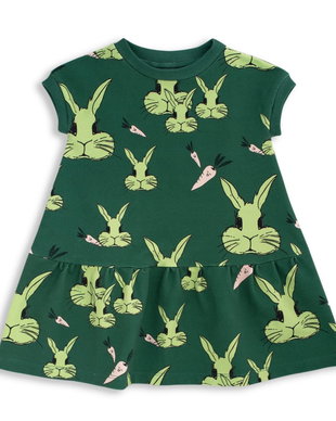 Rochie Iepurași verde închis