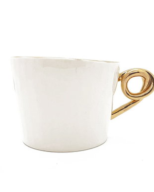 White - Cana din portelan, cu toarta innodata, 345ml