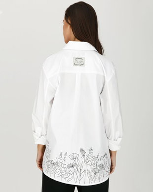 Camasa cu flori monocrome "Black and white flowers"