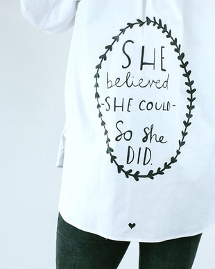 CAMASA MESAJ INSPIRATIONAL "SHE BELIVED SHE COULD, SO SHE DID"