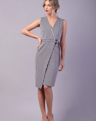 Rochie petrecuta din bumbac in dungi Luna