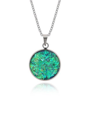 Colier cu Pandantiv Supernova, verde crud