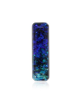 Broșă Rectangulară Fațetată, albastru electric și turcoaz