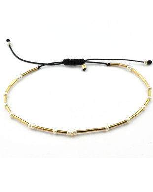 bratara cu micro perle din gold filled de 14k/20
