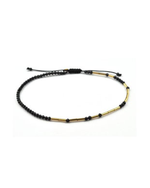 bratara Spinel Fusion din gold filled de 14k/20 si spinel negru