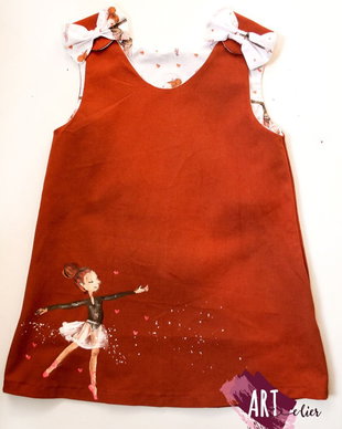 Sarafan copii, pictat manual , balerina