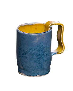 Cană din ceramica handmade - The Angel of Colors Blue/Sunyellow