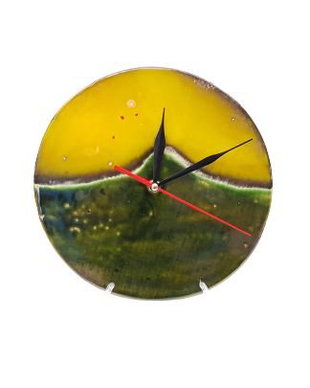 Ceas de perete handmade din ceramică. Olivegrunn